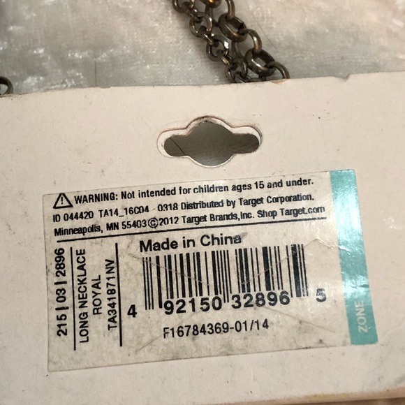 Double chain necklace with blue beads , nwt - Picture 4 of 4